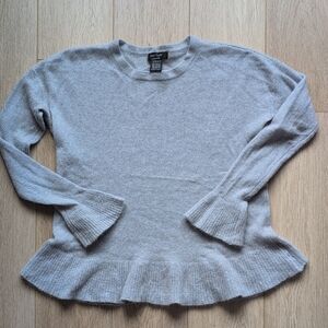 Lord & Taylor Light Gray Cashmere Sweater Med